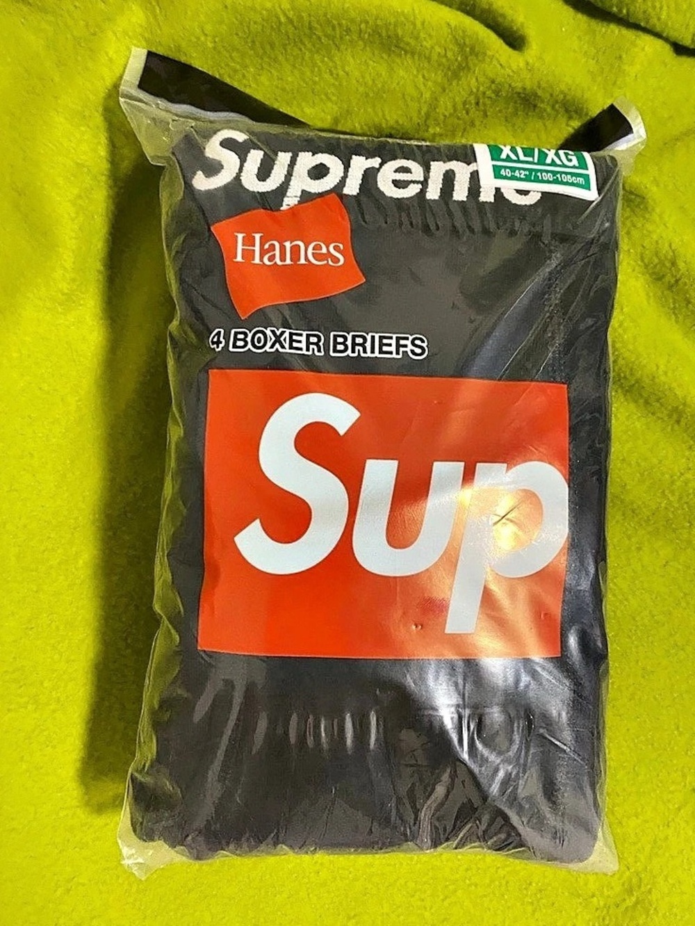 AUTHENTIC NWT Supreme Hanes 4 Boxer Briefs Black XL 4-Pack Boxer Briefs